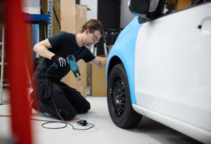 Solar panel in automotive lightweighting setup